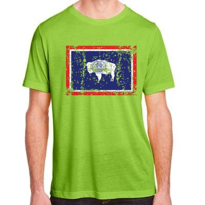 State Of Wyoming Flag Vintage Adult ChromaSoft Performance T-Shirt