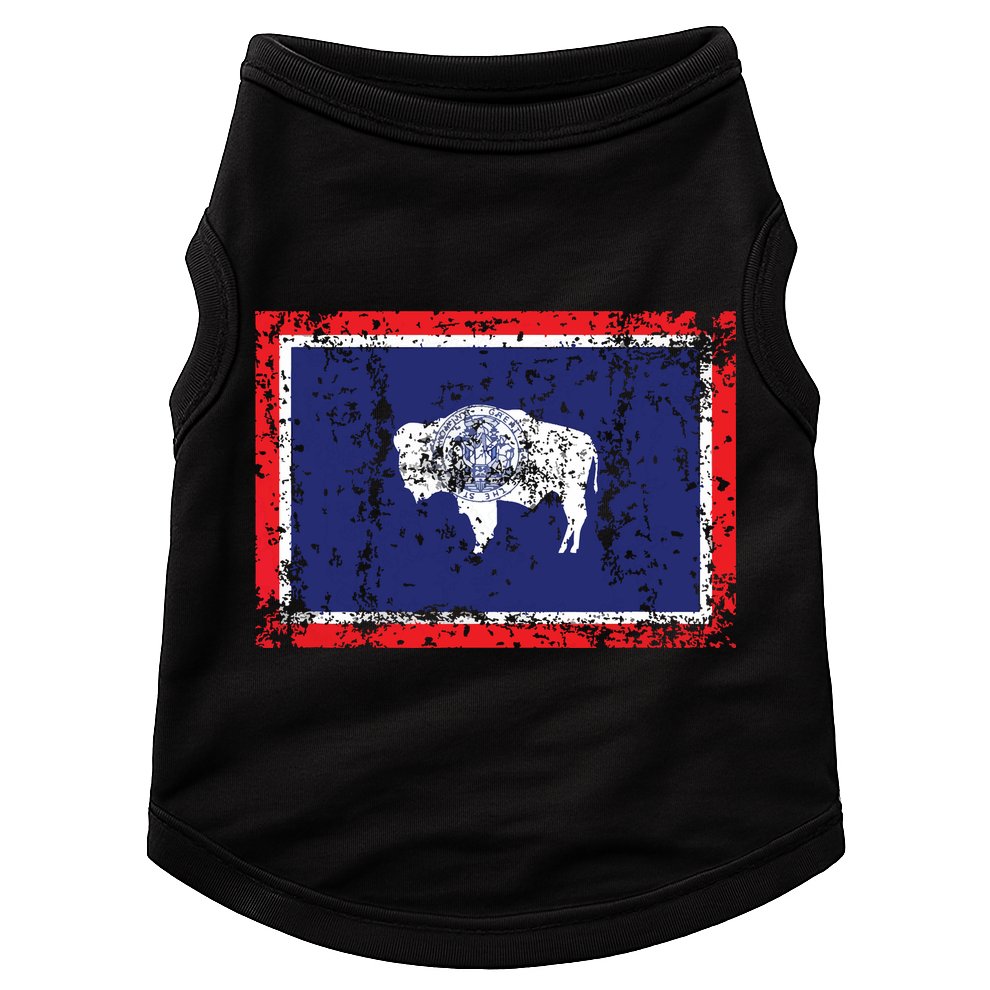 State Of Wyoming Flag Vintage Doggie Tank