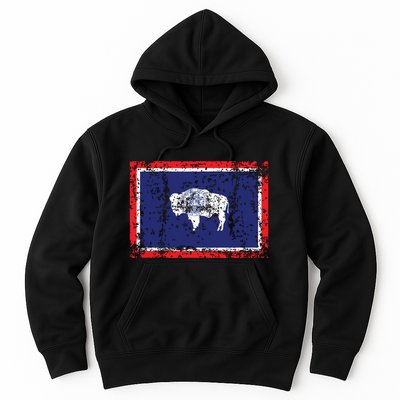 State Of Wyoming Flag Vintage Hoodie