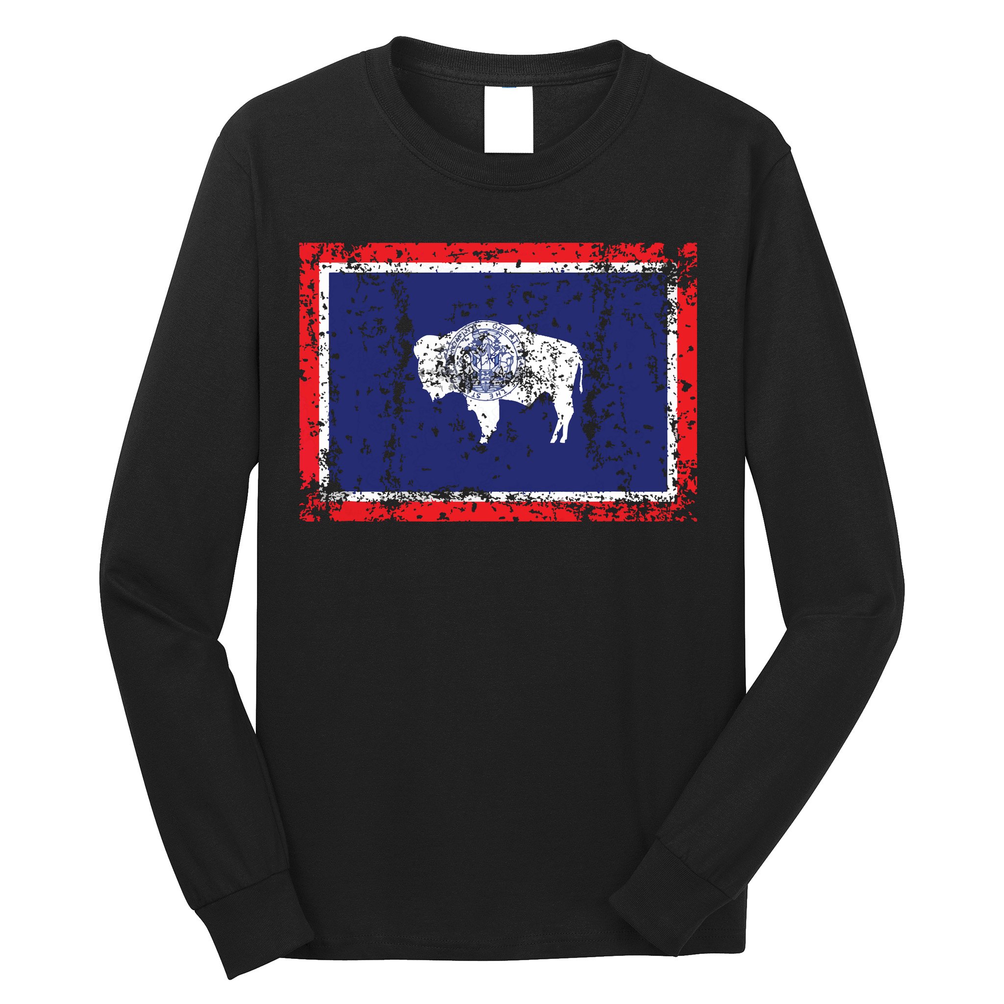 State Of Wyoming Flag Vintage Long Sleeve Shirt