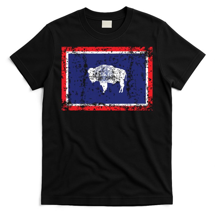 State Of Wyoming Flag Vintage T-Shirt