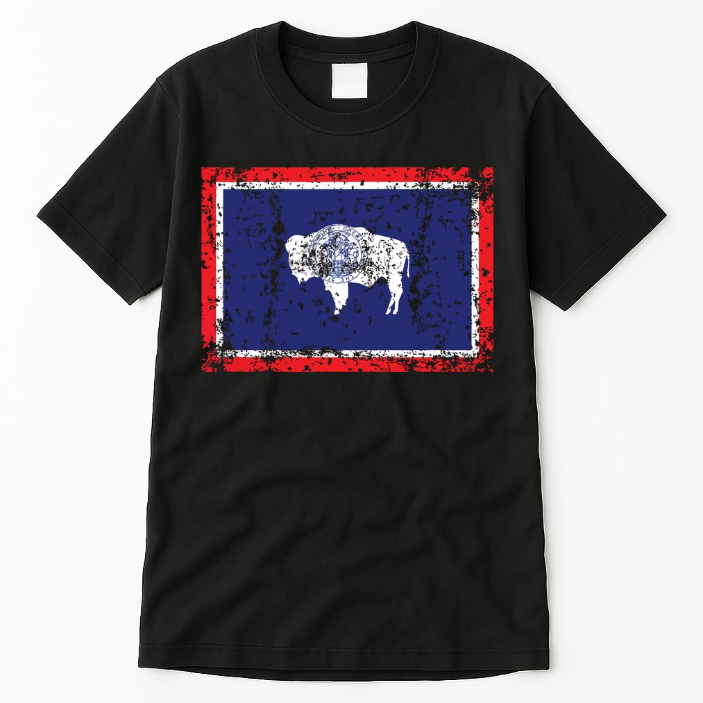 State Of Wyoming Flag Vintage Tall T-Shirt
