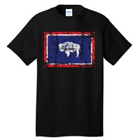 State Of Wyoming Flag Vintage Tall T-Shirt