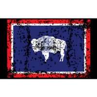 State Of Wyoming Flag Vintage Bumper Sticker