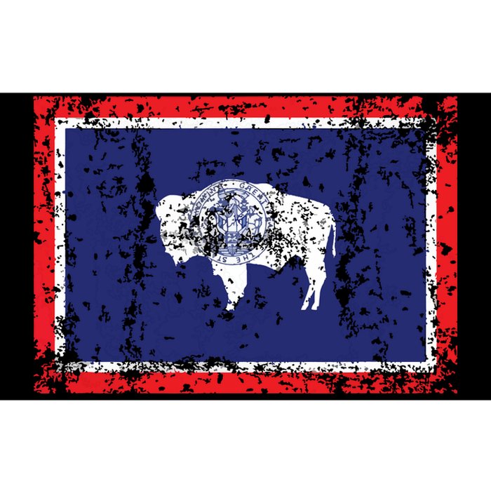 State Of Wyoming Flag Vintage Bumper Sticker