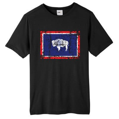 State Of Wyoming Flag Vintage Tall Fusion ChromaSoft Performance T-Shirt