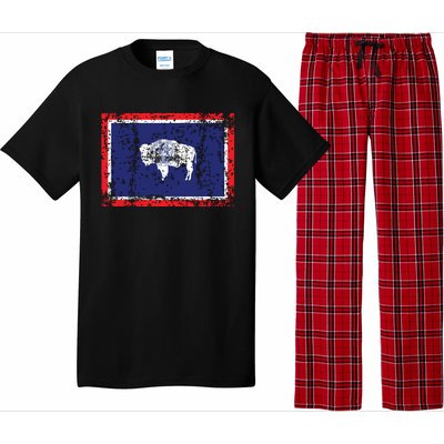 State Of Wyoming Flag Vintage Pajama Set