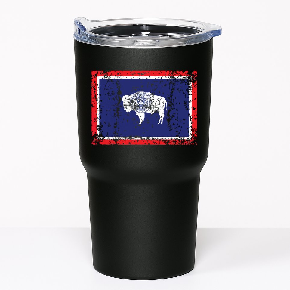 State Of Wyoming Flag Vintage Tumbler
