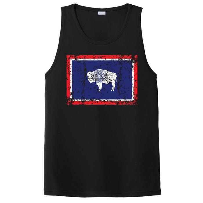 State Of Wyoming Flag Vintage PosiCharge Competitor Tank