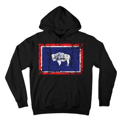 State Of Wyoming Flag Vintage Tall Hoodie