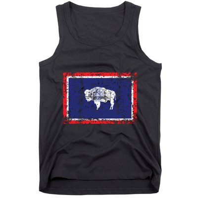 State Of Wyoming Flag Vintage Tank Top