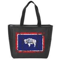 State Of Wyoming Flag Vintage Zip Tote Bag