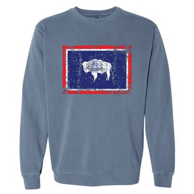 State Of Wyoming Flag Vintage Garment-Dyed Sweatshirt