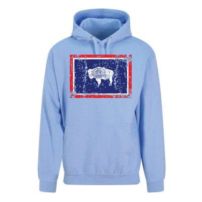 State Of Wyoming Flag Vintage Unisex Surf Hoodie