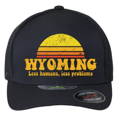 State Of Wyoming Funny Vintage Slogan Retro Souvenir Us Gift Flexfit Unipanel Trucker Cap