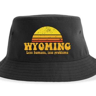 State Of Wyoming Funny Vintage Slogan Retro Souvenir Us Gift Sustainable Bucket Hat