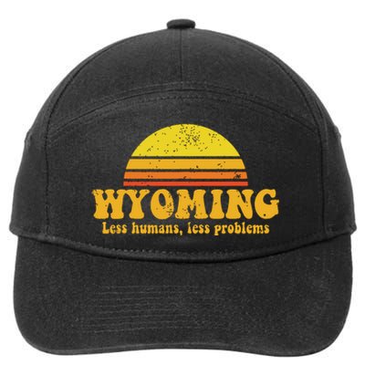 State Of Wyoming Funny Vintage Slogan Retro Souvenir Us Gift 7-Panel Snapback Hat