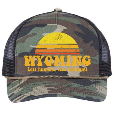 State Of Wyoming Funny Vintage Slogan Retro Souvenir Us Gift Retro Rope Trucker Hat Cap