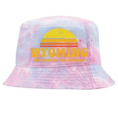 State Of Wyoming Funny Vintage Slogan Retro Souvenir Us Gift Tie-Dyed Bucket Hat