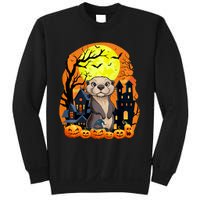 Sea Otter With Pumpkins Funny Scary Halloween Party Sweatshirt