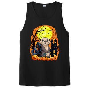 Sea Otter With Pumpkins Funny Scary Halloween Party PosiCharge Competitor Tank