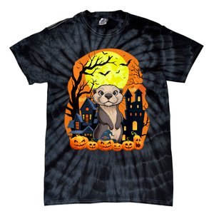 Sea Otter With Pumpkins Funny Scary Halloween Party Tie-Dye T-Shirt