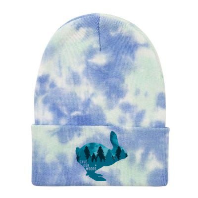 Save Our Woods Environtal Protection Rabbit Nature Lovers Cute Gift Tie Dye 12in Knit Beanie