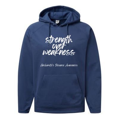 Strength Over Weakness Gift Hashimoto’s Disease Awareness Gift Performance Fleece Hoodie