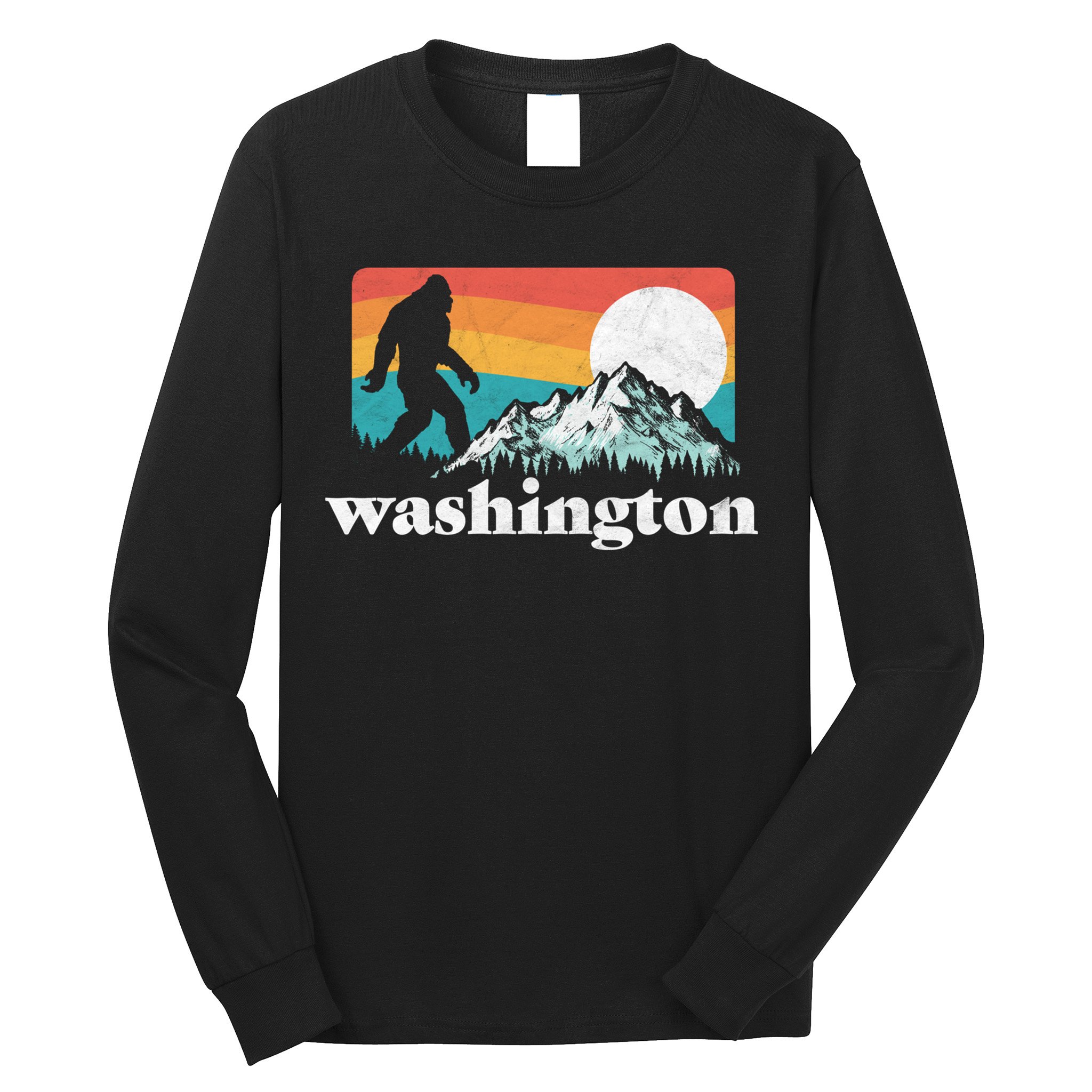 State Of Washington Pacific Northwest Bigfoot Mountain Long Sleeve Shirt