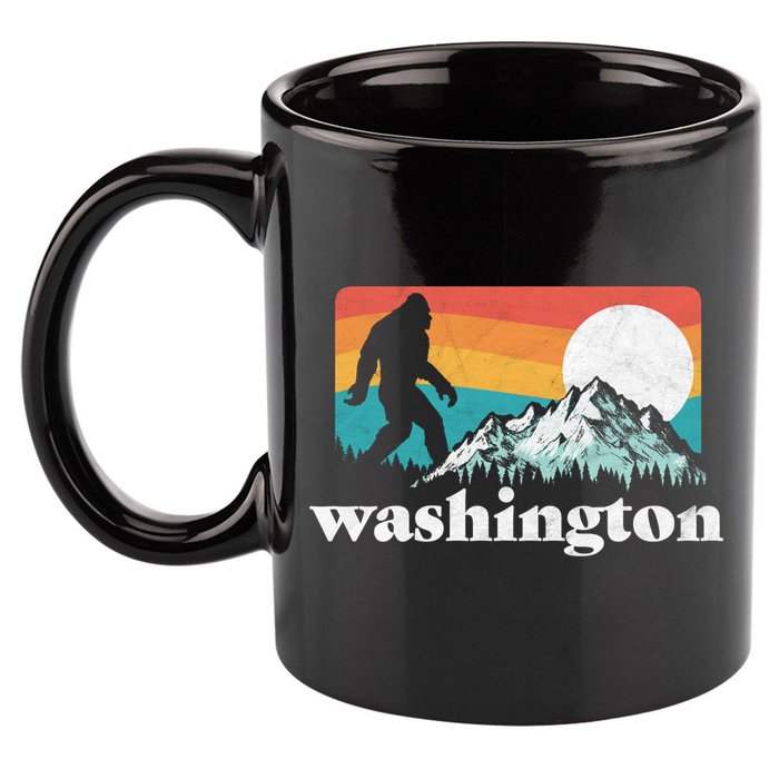 State Of Washington Pacific Northwest Bigfoot Mountain 11oz C Handle Ceramic Mug