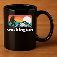 State Of Washington Pacific Northwest Bigfoot Mountain 11oz C Handle Ceramic Mug