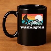 State Of Washington Pacific Northwest Bigfoot Mountain 11oz C Handle Ceramic Mug