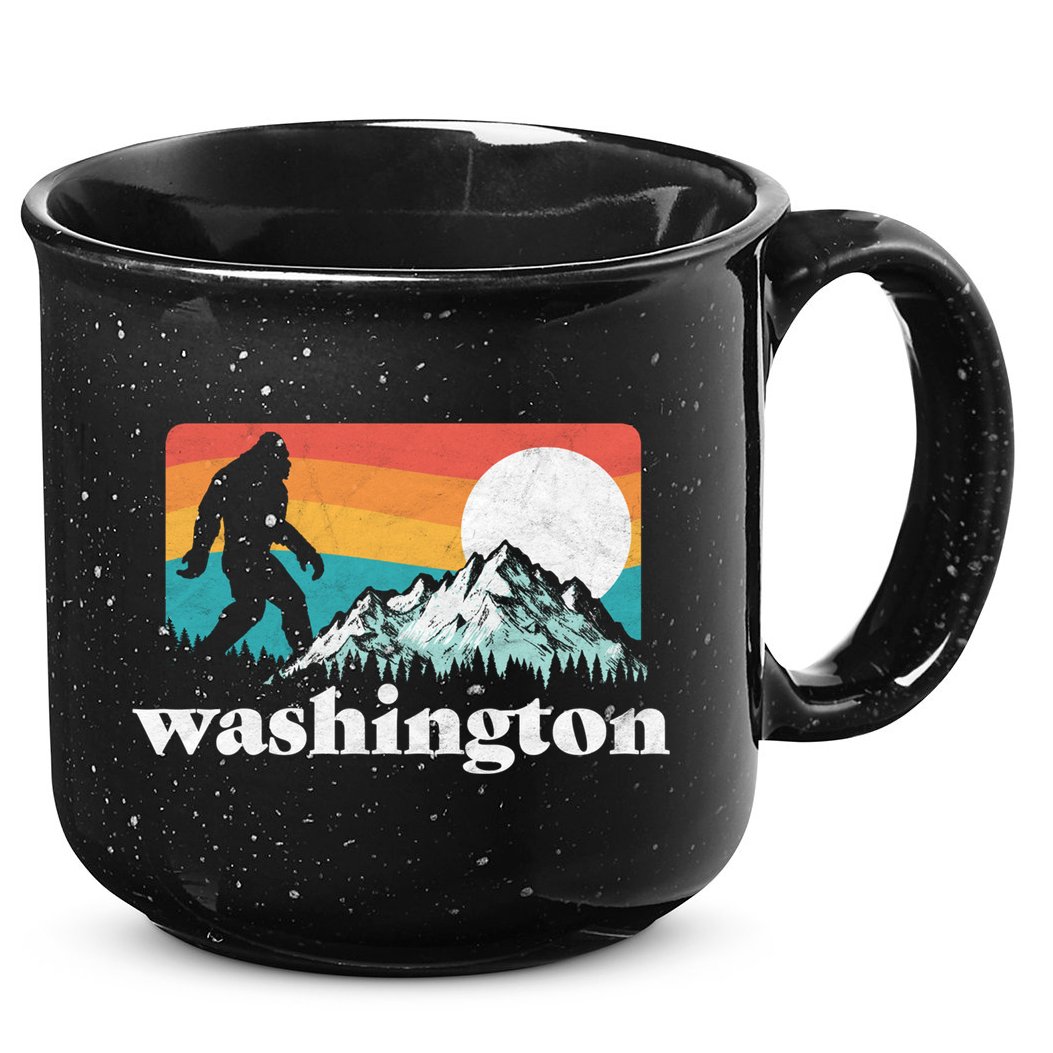 State Of Washington Pacific Northwest Bigfoot Mountain 15oz Campfire Ceramic Mug