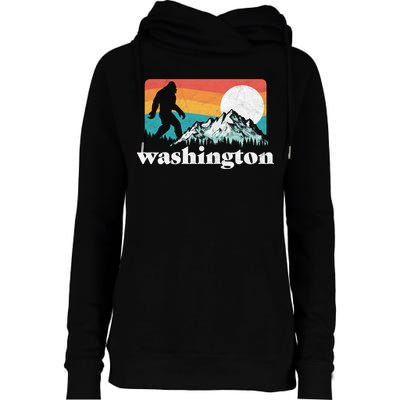 State Of Washington Pacific Northwest Bigfoot Mountain Womens Funnel Neck Pullover Hood