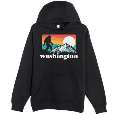 State Of Washington Pacific Northwest Bigfoot Mountain Premium Pullover Hoodie