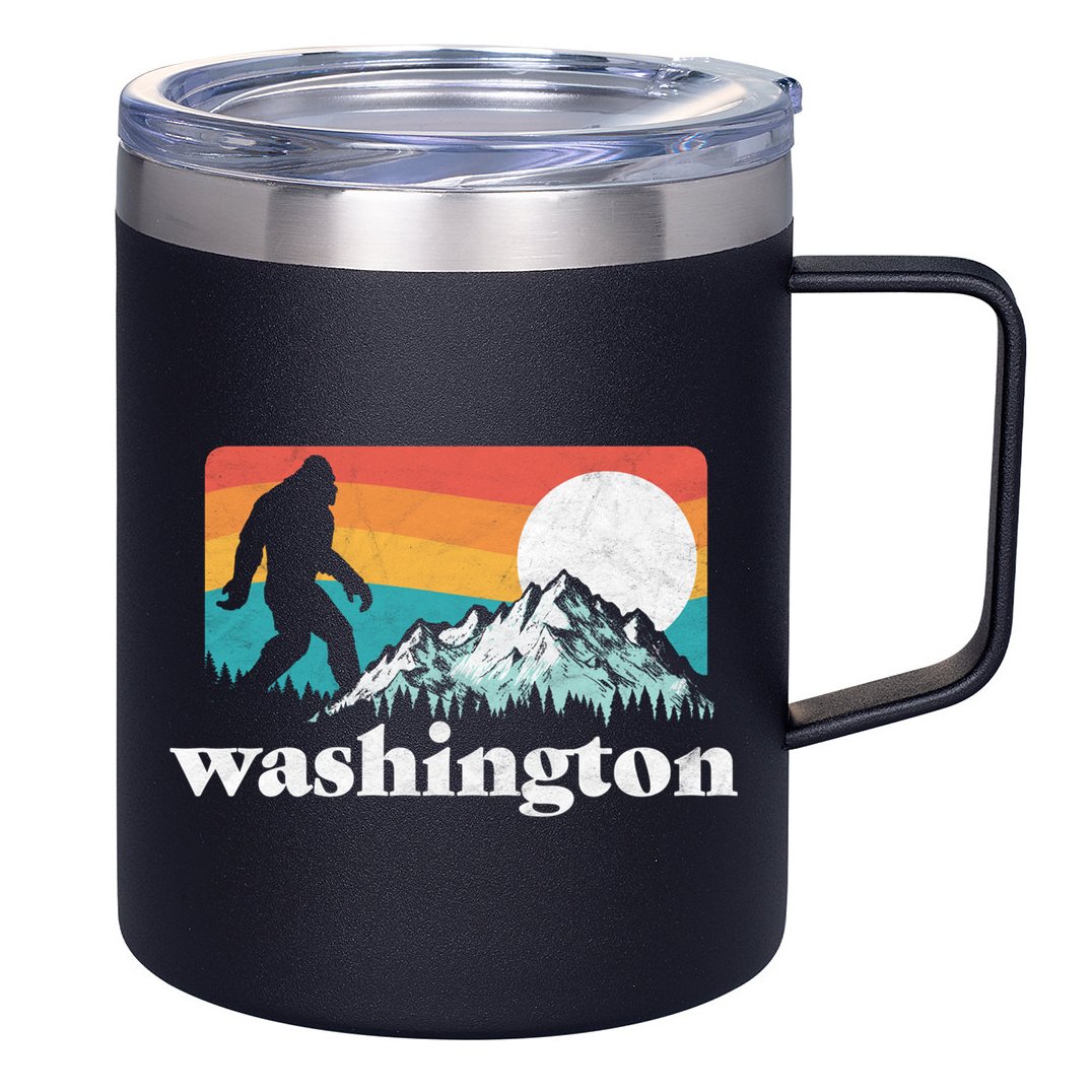 State Of Washington Pacific Northwest Bigfoot Mountain 12oz Stainless Steel Coffee Mug