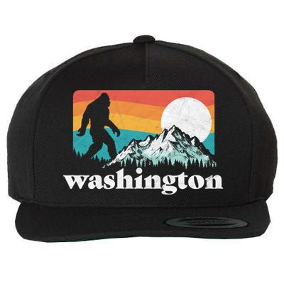 State Of Washington Pacific Northwest Bigfoot Mountain Wool Snapback Cap