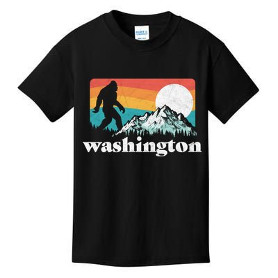 State Of Washington Pacific Northwest Bigfoot Mountain Kids T-Shirt