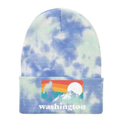 State Of Washington Pacific Northwest Bigfoot Mountain Tie Dye 12in Knit Beanie