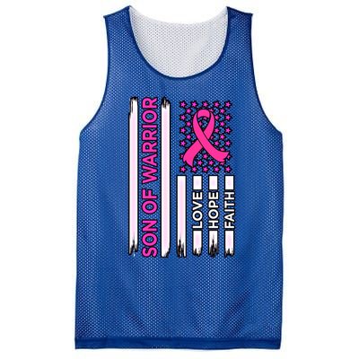 Son Of Warrior Usa Flag Breast Cancer Awareness Pink Graphic Gift Mesh Reversible Basketball Jersey Tank