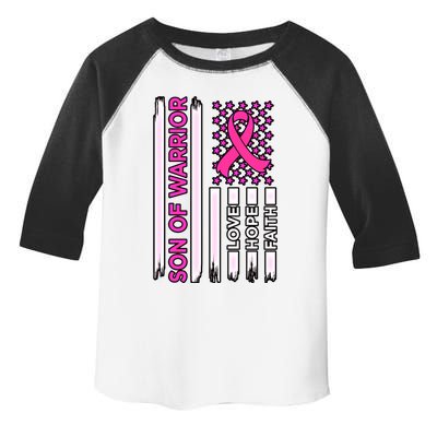 Son Of Warrior Usa Flag Breast Cancer Awareness Pink Graphic Gift Toddler Fine Jersey T-Shirt