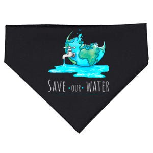 Save Our Water Earth Day Clean Water Conservation USA-Made Doggie Bandana