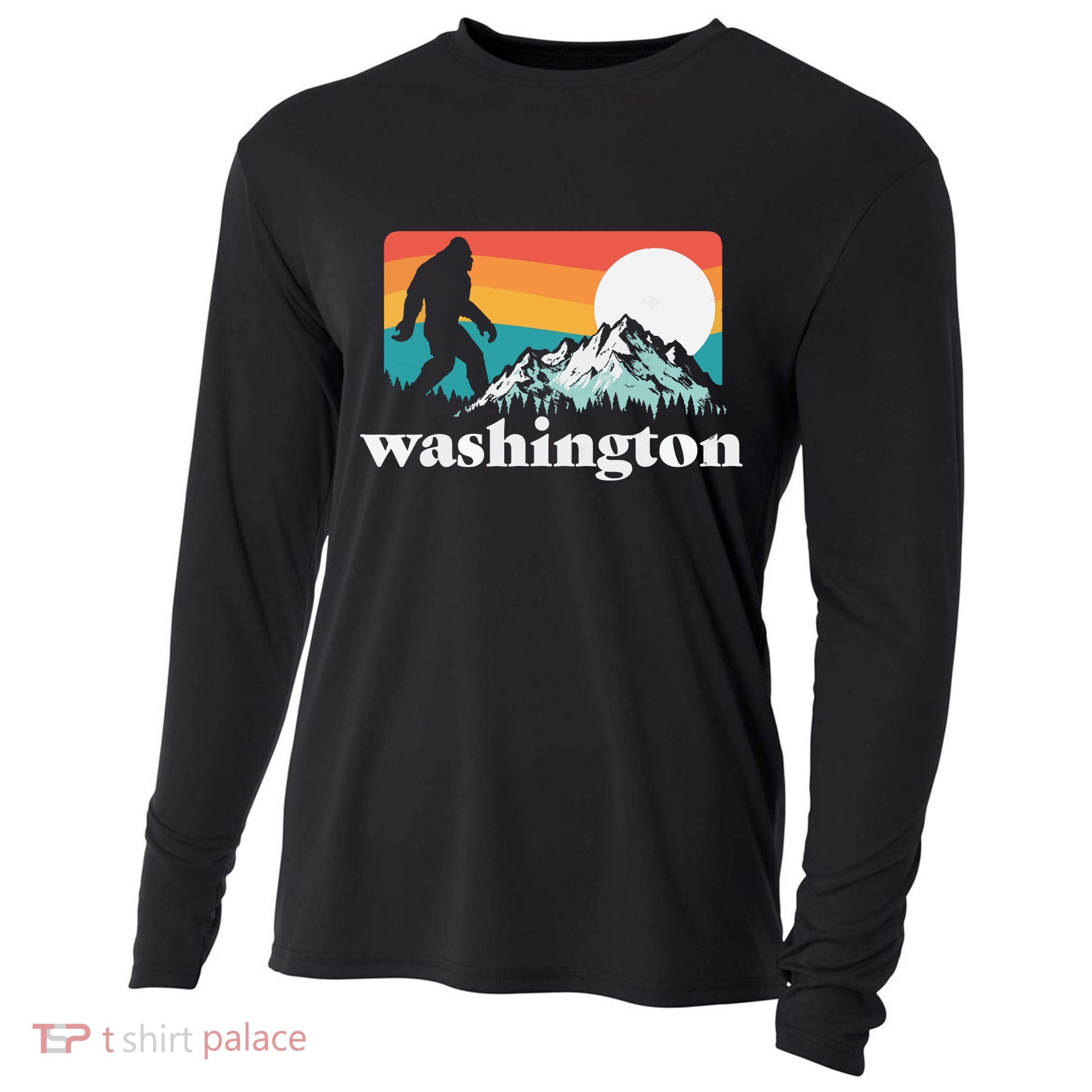 State Of Washington Pacific Northwest Bigfoot Mountain Cooling Performance Long Sleeve Crew