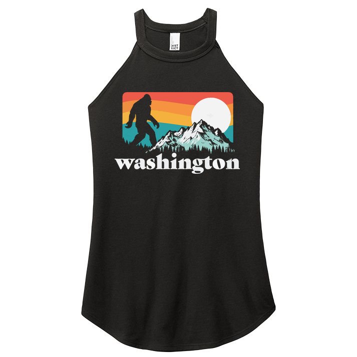 State Of Washington Pacific Northwest Bigfoot Mountain Women's Perfect Tri Rocker Tank