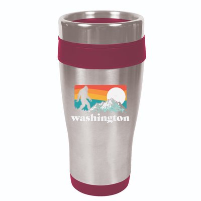 State Of Washington Pacific Northwest Bigfoot Mountain 16oz Travel Tumbler