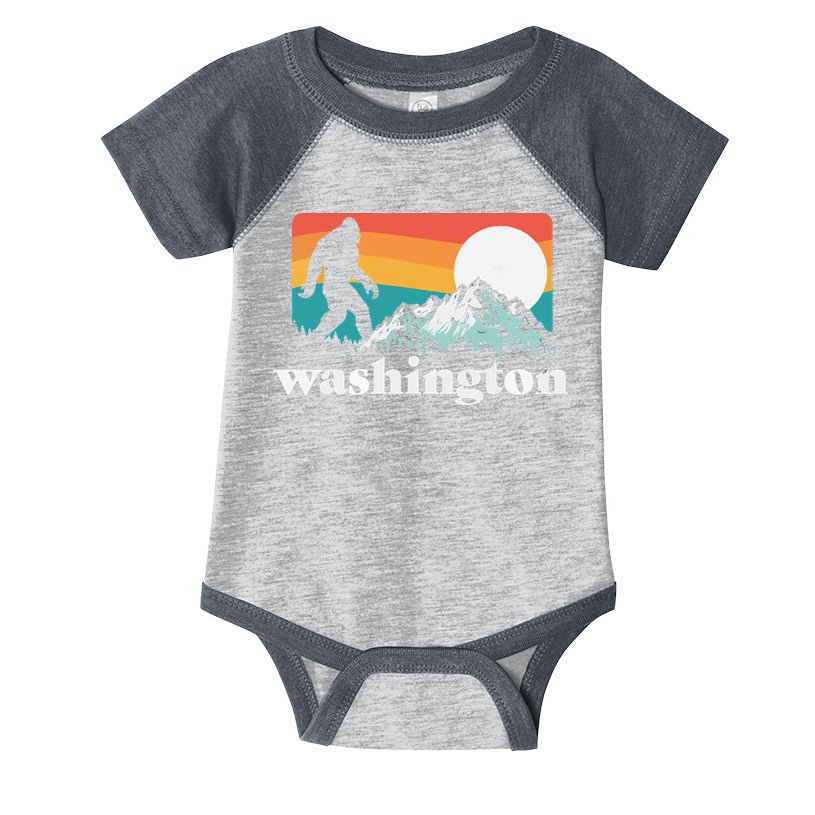 State Of Washington Pacific Northwest Bigfoot Mountain Infant Baby Jersey Bodysuit