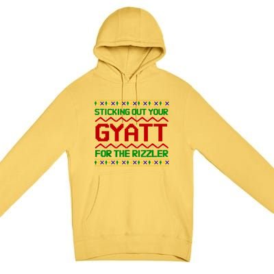 Sticking Out Your Gyatt For The Rizzler Christmas Irony Meme Premium Pullover Hoodie