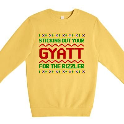 Sticking Out Your Gyatt For The Rizzler Christmas Irony Meme Premium Crewneck Sweatshirt