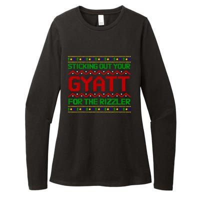 Sticking Out Your Gyatt For The Rizzler Christmas Irony Meme Womens CVC Long Sleeve Shirt