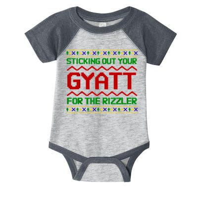 Sticking Out Your Gyatt For The Rizzler Christmas Irony Meme Infant Baby Jersey Bodysuit